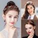 Drokit Red Crystal Flower Tiara Headpiece for Wedding - Elegant Bridal Forehead Accessory - Buy Online on GoSupps.com
