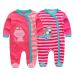 MAMIMAKA Baby Rompers Pajamas Cotton Jumpsuit Boys Girls Sleepsuit Long Sleeve Footed Bodysuits One-Piece Outfits 6-9 Months Two Pieces-5