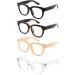 4-Pack Retro Oversized Anti-Blue Light Reading Glasses for Men & Women - Square Blue Light Filter Computer Glasses (3.0x) - Buy Online on GoSupps.com