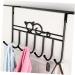 Hohopeti 7 Door Hook Rustic Coat Hooks Kitchen Cabinet Decor Iron Hook Coat Racks Hanging Storage Rack Office 42X22CM Black - Buy Online on GoSupps.com