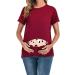 Maternity Tee: Funny Pregnancy T-Shirt for Pregnant Women - Twin Wine Red M - Buy Online on GoSupps.com