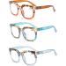 Viseng Women's Showbiz Square Blue Light Blocking Reading Glasses - Stylish 3 Pack (+2.0 Diopters) for Ultimate Eye Protection - Buy Online on GoSupps.com