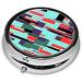 Portable Striped Round Pill Box Organizer | 3 Compartment Travel Pill Case for Easy Medication Management - Buy Online on GoSupps.com