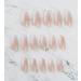 Dudulanni 24 Pcs Medium Nude White Ombre Press on Nails with Glue - Stylish Fake Acrylic Nails for Women - Buy Online on GoSupps.com