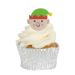 Edible Wafer Christmas Elf Faces Pre-Cut Cupcake Toppers - 24pc