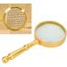 75mm Magnifying Glass Classic Gold Ergonomic Handheld 6X Optical Full Metal Reading Magnifying Glass for Elder Microscope - Buy Online on GoSupps.com
