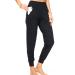 Kcutteyg Women's Joggers with Pockets High Waisted, Workout Athletic Sports Soft Lounge Pants for Running Medium Black-