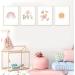 Vega 4er Set Childrens Room Pictures - Rainbow Sun Cloud Flowers & Butterflies Wall Art - Boho DIN A4 Posters for Baby Room Decoration - Buy Online on GoSupps.com