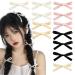12 Pieces Cute Hair Clips Solid Color Bow Alligator Hair Clips Ribbon Bow Clips Girls Bow Hair Clips for Women Girls Hair Accessories (Pink Off White Black Milk Yellow)