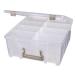 ArtBin 6990SO Super Satchel Double Deep with Removable Dividers, Large Portable Art & Craft Storage with Handle, Clear/Gold Clear & Gold Double Deep 1 Pack Organizers