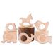 Youngrich 6 piece Baby Wood Teether Gift Igel Elefant Bird Delphin Goldfish Horse Handmade Pendant Kit DIY toddler Beißring Holzern Ring Tough Nursing Hedgehog Elefant Vogel Delphin Goldfisch