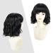 Parxitn Short Bob Wig with Pony - Natural Black Synthetic Hair Wavy Curly Wig for Women | Colorful Daily Party & Halloween Cosplay - Buy Online on GoSupps.com