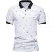 Men's Fashion Spring Summer Casual Short Sleeve Zipper T-Shirt - White Printed Blouse for Every Occasion - Buy Online on GoSupps.com