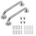 iDocare 2 Pack 12 Inch Stainless Steel Shower Grab Bar Shower Grab Bars Bathroom Grab Bar Shower Handle Bath Handle Safety Hand Rail Support - Elderly Handicap Injury Senior Assist Bath Handle 30cm/12inch Shine