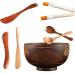 Mask brush and scarf set mask applicator Face set facial mixed bowl set for women DIY.Mixing tool set with brushes bowl spatula and spoon easy to clean (color: D)