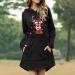 Elegant Women's Christmas Hooded Sweater Dress | Cartoon Costume Mini Dress in Black XL - Perfect for Holiday Festivities - Buy Online on GoSupps.com