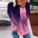 Ganfancp Women's Crewneck Sweatshirt | Gradient Print Long Sleeve Pullover Blouse - Purple | Lightweight & Comfy | XX-Large - Buy Online on GoSupps.com