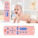 Silicone Teether Baby Teething Toy - Soft TV Remote Control Shape with Rich Color Textured Buttons in Pink - Buy Online on GoSupps.com