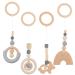 ABOOFAN 12 Pcs Baby Gym Wooden Teething Toys Set - Grey Wood Rings - 28x8cm - Baby Wood Toys - Buy Online on GoSupps.com