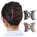 Froiny Stretchy Double Hair Comb Clips - Adjustable Elastic Hairpins for Women & Girls - 2-Pack Updo Ponytail Holders - Buy Online on GoSupps.com
