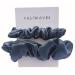 Caliwaves Mulberry Silk Scrunchies 2 Pieces 100% Mulberry Silk 19 Momme Soft Elastic Hair Tie (Blue)