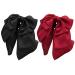 Hair Bows for Women 2PCS Black Red Hair Bow Satin Bow Hair Clips Large Silky Ribbon Bows Hair Accessories Bow Clips for Women Short 1 count (Pack of 1) Short Style