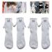 PUENBKO Couple Holding Hands Socks Mid-tube Socks Magnetic Three-dimensional Doll Socks Unisex Funny Couple Holding Hands Socks (White 2 pairs)