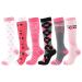 Asudaro women compression stockings 6 pair of colorful band Elastic socks compression socks winter warm outdoor sports socks thrombosis socks for leisure/pregnant women/older people multi-colored S-M