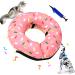 Soft Inflatable Dog Donut Cone Collar for Recovery After Surgery-Protective Cat Dog Neck Donut Collar - E-Collar Alternative Prevent Pets from Biting Scratching Including Pump Pink Donut SNeck 5"-8"