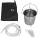 XCELLO Enema Set - 2L Stainless Steel Coffee Inlet Bucket with Silicone Hose Nozzle for Liver Cleaning - Buy Online on GoSupps.com