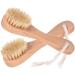Natural Bristle Wooden Face Cleaning Brush Set - Exfoliating Facial Cleanser for Skin Care - Pack of 2 - Buy Online on GoSupps.com