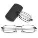 Vevesmundo blue light filter reading glasses men women metal foldable foldable mini small folding glasses folding glasses collapsible glasses with case 1 piece of black foldable reading glasses 2.25 x