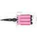 3 Barrel Curling Iron Wand Adjustable Hair Crimpers Hair Styling Tool Hair Curler Waver Crimper for Home and Salon 110V 240V (Pink 32mm) US Plug Pink 32mm - Buy Online on GoSupps.com