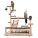Wishesmar WellensiTich playground Vogel playground with feeder-cup toy ladder climbing swing and tray for nymphensittish parrots waves wood size 45x37x26 cm #a wood 001