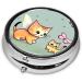 Buy Kitten Butterfly Round Pill Box | 3 Compartment Travel Organizer | Portable Pill Box for Cats & Kittens - Buy Online on GoSupps.com