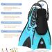 WACOOL Adult Short Adjustable Fins for Snorkeling, Diving, and Swimming - S/M Size (Men 4.5-8.5, Women 5.5-9.5) - LakeBlue - Buy Online on GoSupps.com