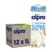 Alpro Sojabrink Original |Vegan and lactose -free |rich in vegetable proteins with calcium and vitamins 12 pack (12 x 1 l) uht