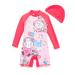 BONVERANO Baby Girls Swimsuit Toddler Bathing Suit Long-Sleeve Zipper One Piece Swimwear with UPF 50+ Sun Protection 9-12 Months Pink