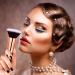 Party Queen Flat Top Kabuki Foundation Brush - Vegan Synthetic Makeup Tool for Liquid & Cream Blending - RoseGold FV8 - Buy Online on GoSupps.com