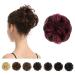 BARSDAR 100% real hair hair part hair tie curled messy dutt extensions real hair hair tub Hoarge hairstyles messy hair extension for women girls natural black burgundy red 1 pcs - 27 g 1b/99j# natural black & burgundrot