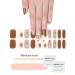 TrueShei Brown Flowers UV Gel Nail Foils - 20 pcs Self-Adhesive Nail Film Stickers | Perfect Gellack Wraps for Stunning Nail Art - Buy Online on GoSupps.com