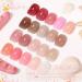 OPUIU 24 PCS Jelly Nude Pink Gel Nail Polish Kit - Natural Neutral Korean Glitter Set with Base, Top, and Matte Coat for Salon Quality Nails - Fall Winter Collection - Buy Online on GoSupps.com