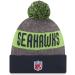 Buy New Era Seattle Seahawks Beanie NFL Sideline Bobble - Grey/Navy/Green - One Size | Free International Shipping - Buy Online on GoSupps.com