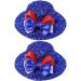 2 Pcs Mini Hat Clip with Bow Fashion Red Blue White Shining Hat Clip Independence Day Hairpin Hair Accessories