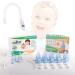 Odta Reusable Baby Nasal Aspirator with 22 Extra Hygiene Filters and 12 Extra Hygiene Reusable Replacement Heads-Easy to Control Flow-Nasal Aspirator for Baby Nose Mucus Cleaner-Baby Shower Gift Aspirator+Heads+Filters