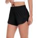 HeyNuts Stride Women's Running Shorts | Mid-Waisted Athletic Shorts with Side Pocket | Workout Shorts with Liner | 4 Inseam | Black - Buy Online on GoSupps.com