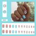 Blue Butterfly Rhinestone French Tip Press On Nails - Square False Nails for Women - Spring/Summer Medium Acrylic Stick On Nails - Buy Online on GoSupps.com