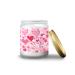 Vanilla Candles for Home Scented Aromatherapy Jar Candles 7 oz Long Lasting Candles Scented Candles Gift Set for Women Perfect for Birthday Gifts Cute Pattern with Hearts and Flowers