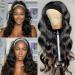 Fugady Glueless Body Wave Headband Wig - Synthetic Long Wavy Dark Brown Headband Wig for Black Women - Buy Online on GoSupps.com