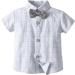 AmzBarley Baby Boys Gentlemans Outfit Suit | Long/Short Sleeve Dress Shirt Pants Vest Bowtie Tuxedo Rompers | Black 557 | 6-12 Months - Buy Online on GoSupps.com